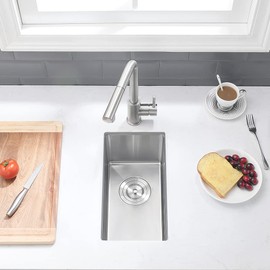 Stainless Steel Undermount Bar Sink-VASOYO 10x18 Small Kitchen Sink Undermount Wet Bar Basin 16 Gauge Single Bowl Mini Outdoor Rv Sinks with Bottom Grid