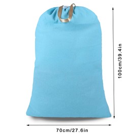 SANFERGE - Bolsa de lavandería resistente con cordón y asa, bolsa de viaje extragrande para ropa sucia y hogar, forro duradero para cesta de lavandería Ripstop, 28 x 40 pulgadas, color azul claro
