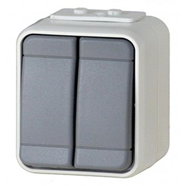 Schneider Electric Elso ‎441509 Series Switch Surface-Mounted 1-Gang Wet Rough AquaTop Plug-In Terminal 10 A IP44 Light / Basalt Grey
