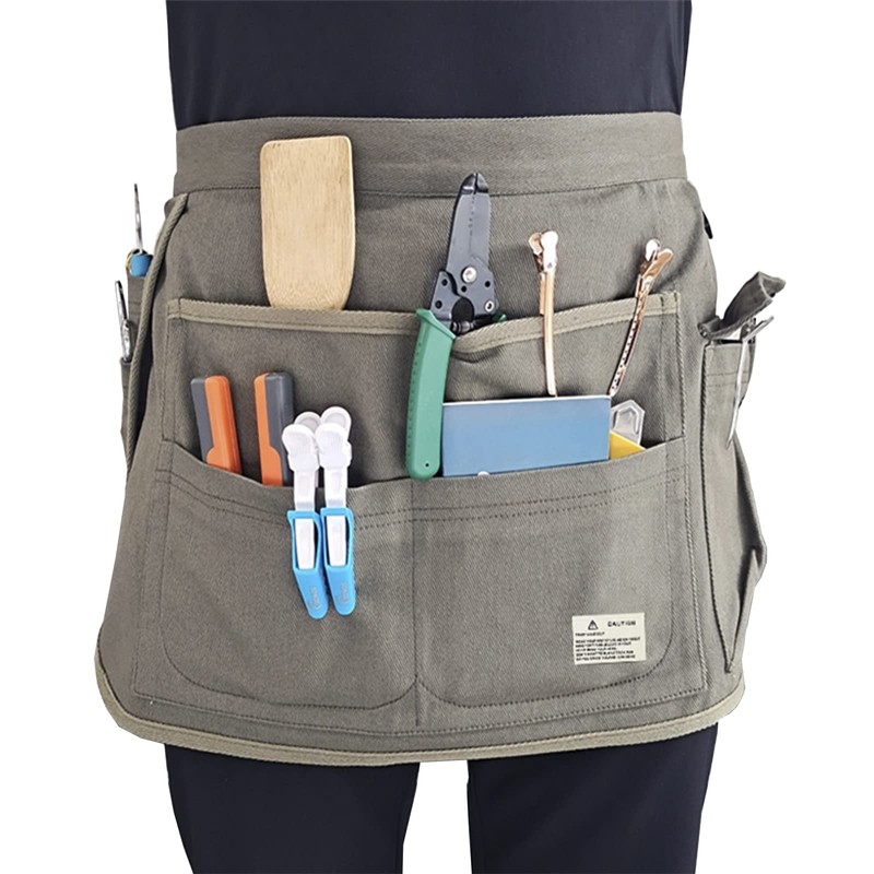 TopTie Canvas 8 Pockets Waist Apron Tool Belt for Chef