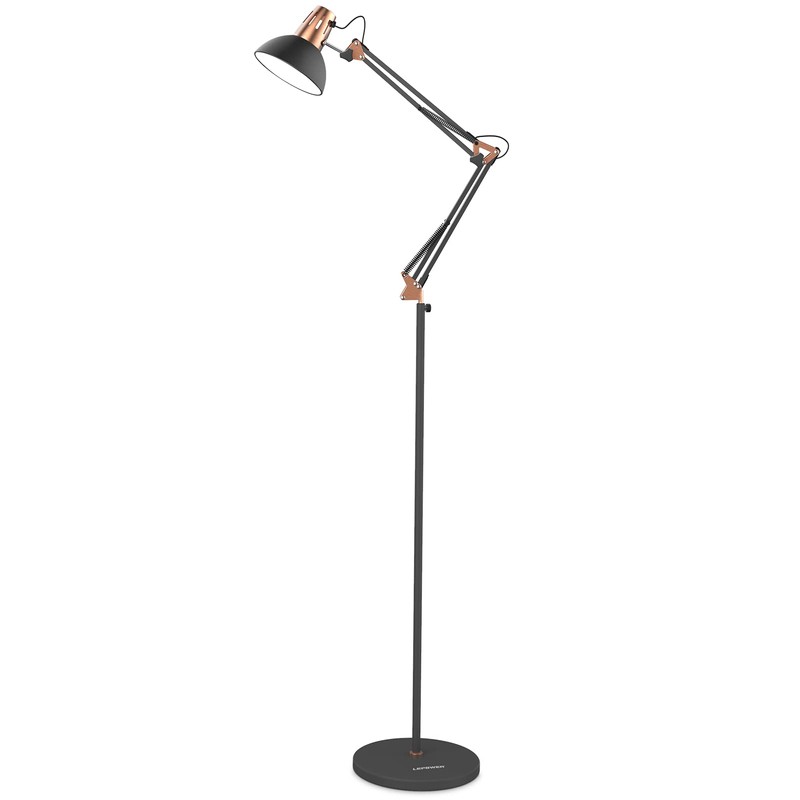 LEPOWER Metal Floor Lamp, Adjustable Swing Arm Floor Lamps with