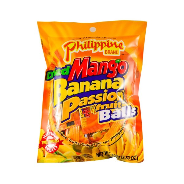 Philippine Dried Mango Banana Passionfruit Balls, 3.5 oz
