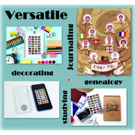 World Flags Stickers - 192 Countries PVC Transparent Planner Travel Stickers for School, Theme Parties, Homeschool, Journal Sticker, Labels