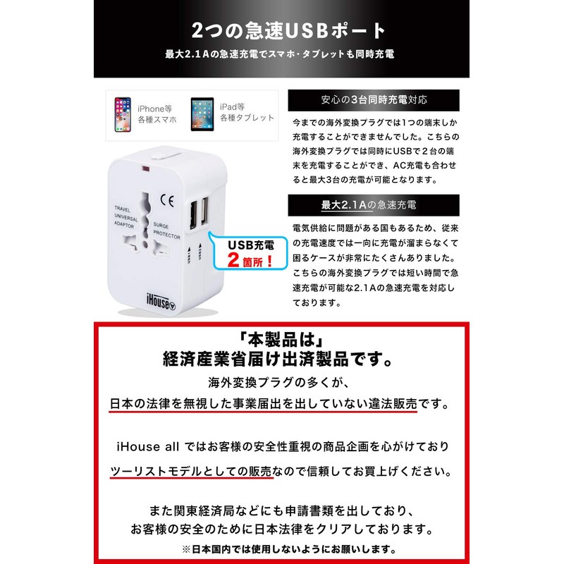 iHouse All International Conversion Plug, Outlet Conversion Plug, Multi Conversion