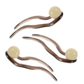 IWOWHERO Plastic Hair Pins u Shaped Bun Forks French Chignon Pins Pearl Hair Stick for Styling