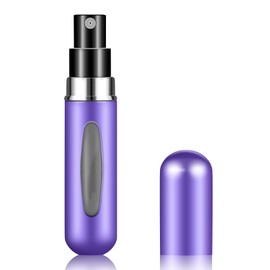 Kewjug Refillable Mini Perfume Atomizer Bottle，Portable Separate Bottles，Travel and Outings Spray Boxes Dispensers 5ml/0.2oz (Purple)