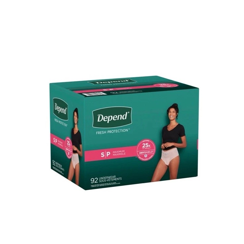 Depend Fresh Protection Adult Incontinence Underwear for Women, 92 Count,