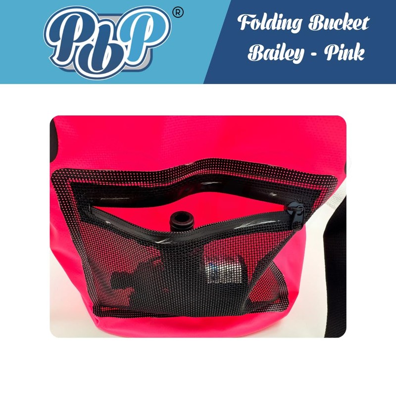 PBP Bailey 30L Folding Bucket with Quick Hose Connector (Pink)