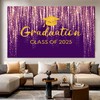 7 x 5 ft Graduation Party Backdrop Purple Class of