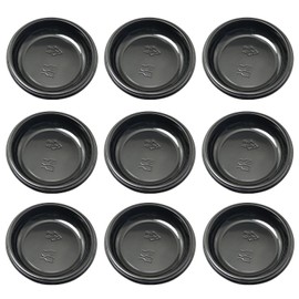 PZRT Disposable Round Plastic Dipping Sauce Dishes - 30pcs, Black, Soup & Seasoning Dishes for Home & Restaurant