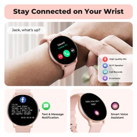 TIFOZEN Smart Watch for Women(Answer/Make Calls), 1.39" HD Full Touch Fitness Watch with Heart Rate/Blood Oxygen/Sleep Monitor, Activity Tracker, 30 Sport Modes, IP68 Waterproof for Android iOS, Pink