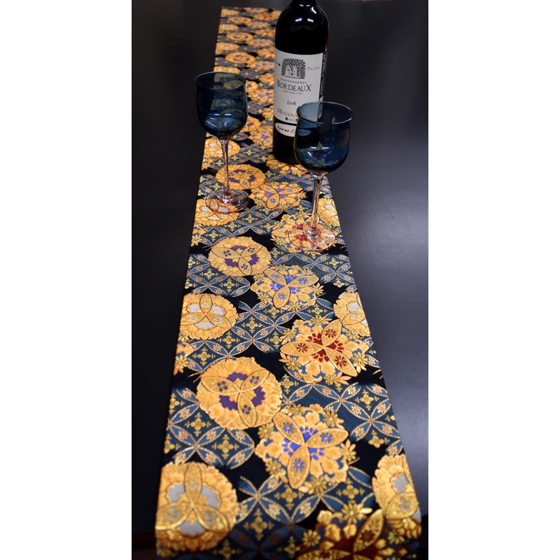 Shinsendo Kimono Table Runner, Japanese Hospitality, Japanese Table Coordination, 70.9