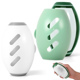 2PCS Reusable Lint Roller Washable Sticky Roller, Reusable Lint Rollers for Clothes Pet Hair, Portable Lint Roller Dust Lint Remover for Clothes,Travel, Home (Green+White)