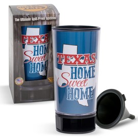 Spit Bud Texas The Ultimate Spittoon for Chew - Portable Dip & Snuff Cup with Lid, Pop Tab, Spill-Proof Funnel, Can Cutter & Holder - Fit in Cup Holders - Holds 8oz - Made in USA