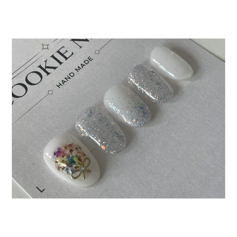 ⭐️ Exciting spring day [White Blossom Flower] Nail Tip ⭐️
