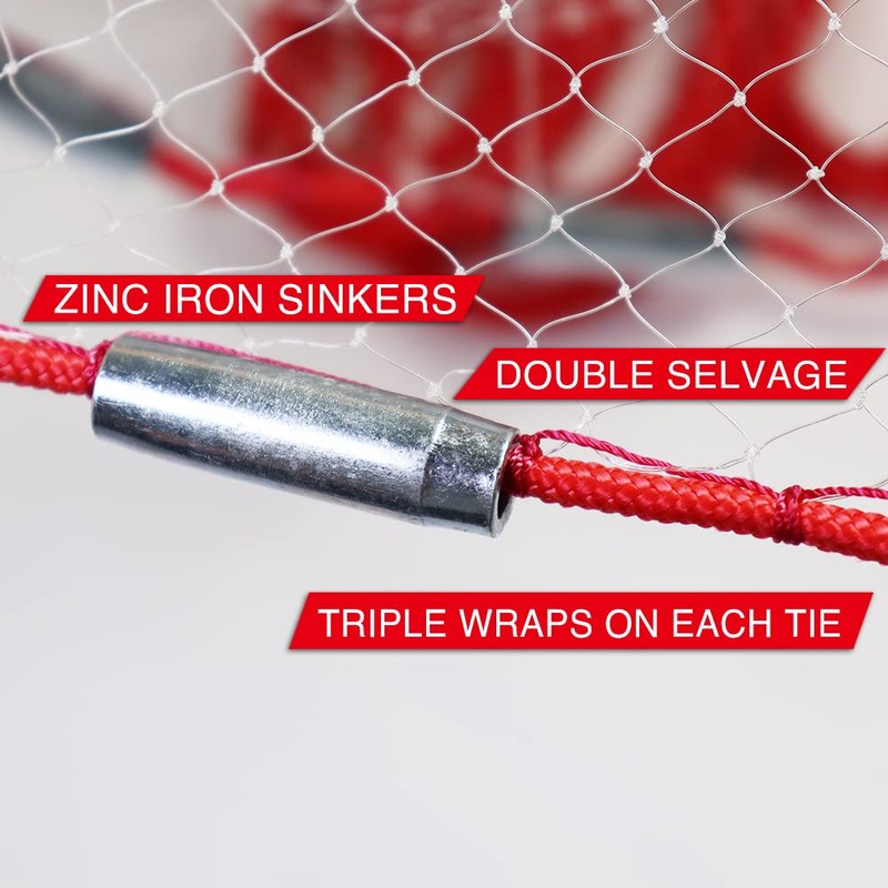 BasicGear Cast Net | Zinc Iron, 12ft Radius, 1/4 inch