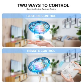 Kriogor UFO Mini Drone for Kids, Remote Control and Hand Controlled 2 Control Modes, Hand Sensor RC Quadcopter Infrared Induction Flying Ball Flying Toys for Boys Girls Christmas Toys Gifts Indoor Toy