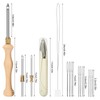 JSRQT Wooden Handle Punch Needle Embroidery Set, Adjustable Punch Needle