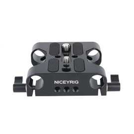 NICEYRIG Multipurpose Camera Baseplate with Rod Rail Clamp Applicable DSLR Rig 15mm Rod Rail Support System
