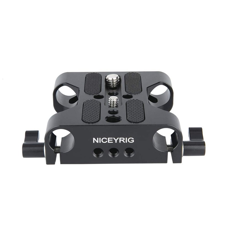 NICEYRIG Multipurpose Camera Baseplate with Rod Rail Clamp Applicable DSLR