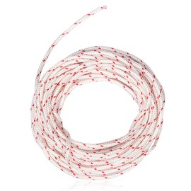 HFMYGS 10 Meters 3.5mm Recoil Starter Rope Pull Cord, Recoil Starter Rope, Compatible with Craftsman Husqvarna STHIL Poulan Chainsaw, Lawn Mower Trimmer Edger Brush Cutter (White Red)
