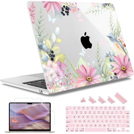 May Chen for MacBook Air 13.6 Inch Case 2025 2024 2023 2022 Release Models: A3240 M4 A3113 M3 A2681 M2, Plastic Hard Shell Case for MacBook Air 13.6" with Retina Display, Retro Butterflies
