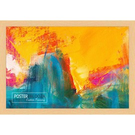 Poster Palooza 7x4 Inch Traditional Natural Complete Wood Picture Frame with UV Acrylic Plexiglass, Foam Board Backing & Hardware Included - 7x4 Inch Frame