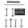 Studs - 6 Pairs 16G G23 Titanium Piercing Internally Threaded