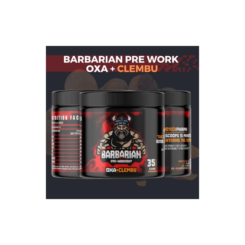 Pre entreno barbarian de 350 gr rinde 35 servicios (TAMARINDO