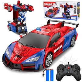 PATEMZON Remote Controlled Car, 2.4 GHz Spider RC Car, 2-in-1 Transformation Toy, with Remote Control Light, Christmas Birthday Gifts for 3+ Children, Boys, Girls Toy