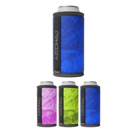 PHOOZY - Enfriador de latas con aislamiento para latas altas de 16 onzas, aislamiento patentado de traje espacial que mantiene las bebidas frías, más tiempo (pesa menos de 2 onzas), color azul