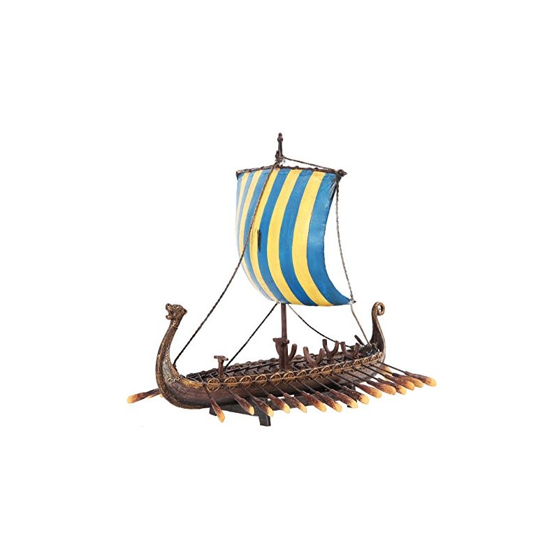 PTC 12.75 Inch Viking Warrior Replica Sailing Ship Resin Statue