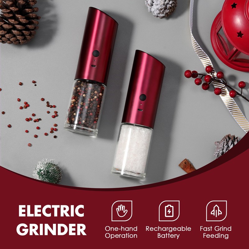 Vzaahu Gravity Electric Pepper and Salt Grinder Set of 2
