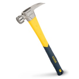 ESTWING Sure Strike Hammer - 21 oz Rip Claw Hammer with Milled Face & Fiberglass Handle - MRF21LM