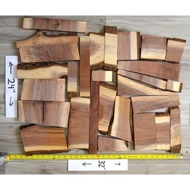Black Walnut Cut Offs Assorted Hardwood Live Edge Walnut Wood Pieces Scraps DIY Application Wood Crafting Cutting Boards, Chess Board, Craving Blanks Crafts Lathe - Kiln Dried & Surfaced Box 12"x15"x4
