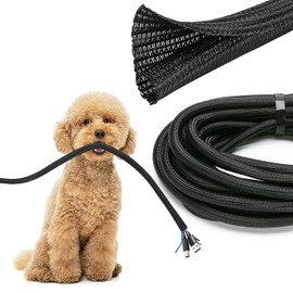 JOTO Organizadores de Cables, Manga Flexible Tubo Sleeve Management de Gestión de Cables para Escritorio TV Computadora Automotriz Oficina en el Hogar -8 Metros, Negro