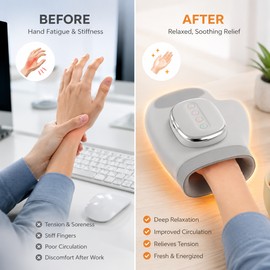 Hand Massager for Office Relaxation – Airbag Compression & Vibration Glove for Fingers, Palm & Wrist