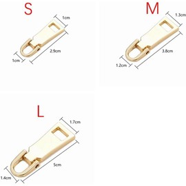 Gold Zippers Pull Replacement Zipper Repair,Zipper Slider Pull Tab, for Luggage Backpack Jacket Suitcase Coat(M) Sewing Notions and Supplies