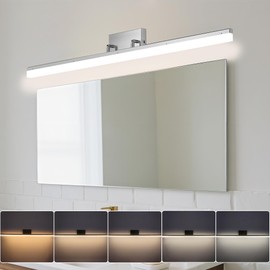 SOGOTING 48in LED Vanity Light, Dimmable 46W 3000K-5000K 5CCT Modern Makeup Vanity Lighting Fixture, Brushed Nickel Adjustable Light Bar Over Mirror