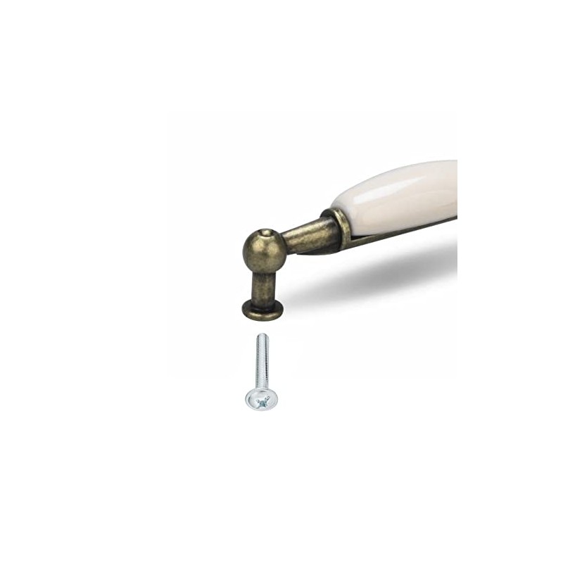 cyclingcolors Furniture Handle 96 mm Ceramic Handles Antique Brass with