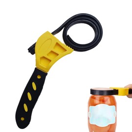 1PCS Rubber Strap Wrench Strong Grip 600mm Strap Pipe Adjustable Fits Various Sizes and Shapes Multi Purpose Rubber Wrench for Jar Opener, Pipes, Plumbing, Oil Filter, Shower Head, Water Filter