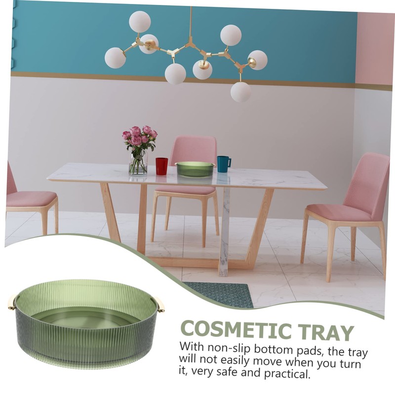GLEAVI Rotating Makeup Organizer Tray Round Spice Rack Kitchen Organizer