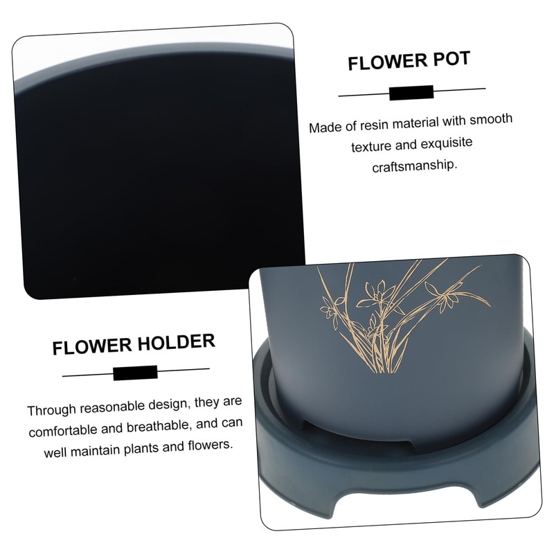 SUPVOX Resin Pottery Style Orchid Planting Pot Multi-Function Home Decor