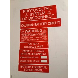 PV LABELS Solar System Install Label Kit, Vinyl, Waterproof Durable 6 STICKERS