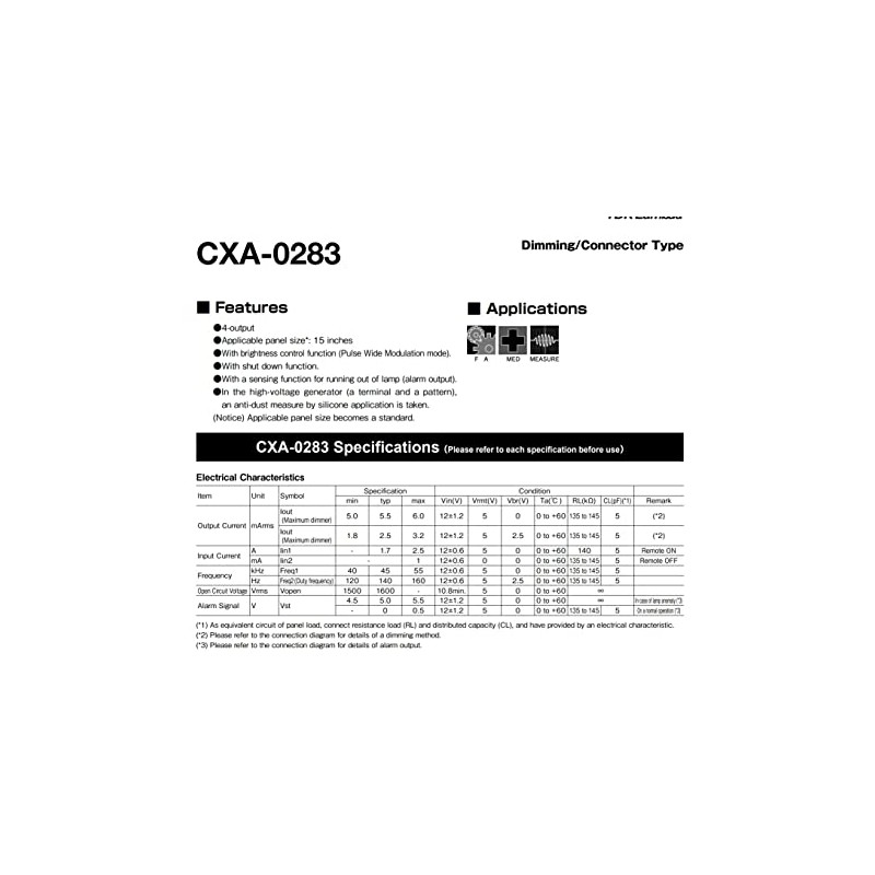 TOSYUWIR LCD Inverter Board CXA-0283 PCU-P090D