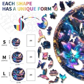 KAAYEE Wooden Puzzles for Adults, Hummingbird Wood Jigsaw Puzzle Adult, 193 Pcs Advanced Puzzles Gifts for Birthday Gifts, Family Game(11.4 * 11.4in)