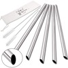 [Angled Tips] 5 Pcs 10" Reusable Bubble Tea Straws &