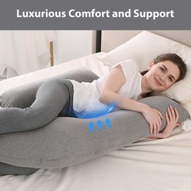 Elehealthy Pregnancy Pillow Maternity Pillow for Side Sleeping Soft Pregnancy Body Pillow for Pregnant Women, Maternity Pillow with Detachable and Adjustable Pillow Cover