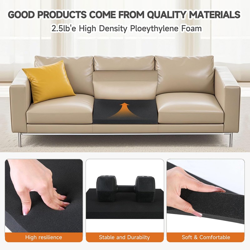 Langierspur 22"x22" Couch Cushion Support 40D, Couch Supports for Sagging