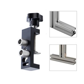 Aluminum Profile Drill Guide Access Hole Drill Jig,Hardware Jig Aluminum Profile Drilling Jig,Single Double Hole Profiles Generic Jig Screw Puncher For 2020 2040 3030 3060 4040 DIY Tools (1)